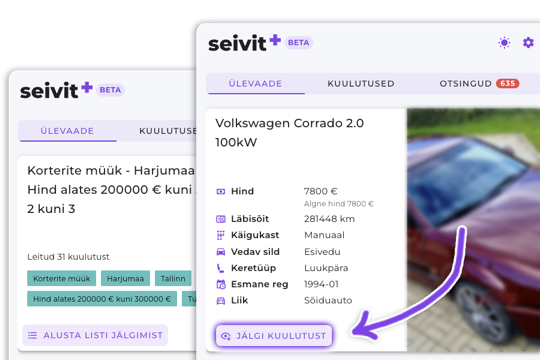 SEIVIT salvestatud otsingu vaade
